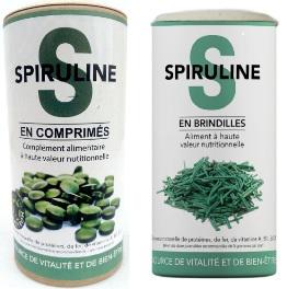 spiruline bio en comprime et spiruline bio en brindille